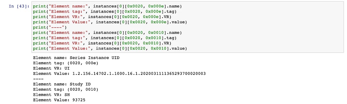 DICOM Element Tags